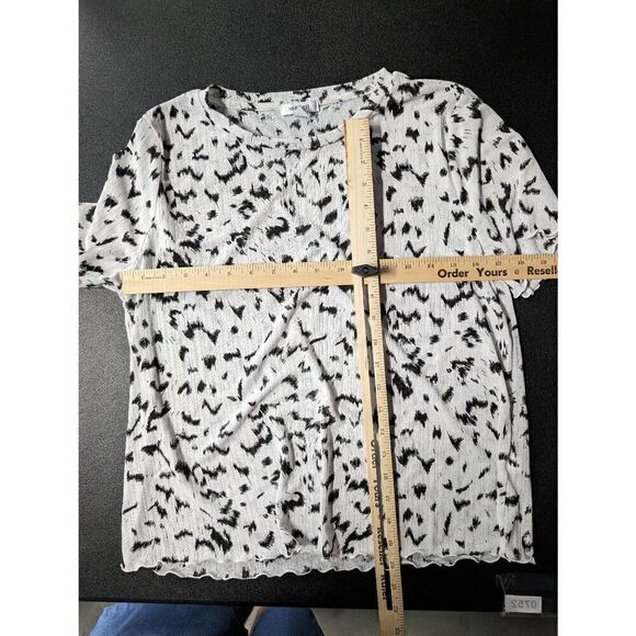 NINE WEST T Shirt Black White Short Sleeve Women's Large - Picture 4 of 4